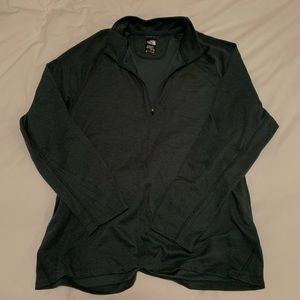 The North Face 1/4 zip hunter green pull over